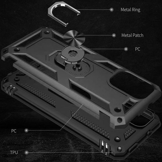 CaseUp Xiaomi Poco M3 Pro Kılıf Magnetic Ring Holder Siyah 3